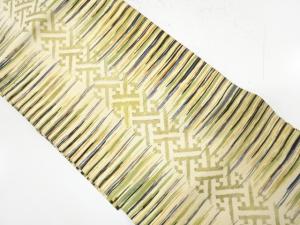 アンティーク　横段に紗綾型模様刺繍名古屋帯（着用可）